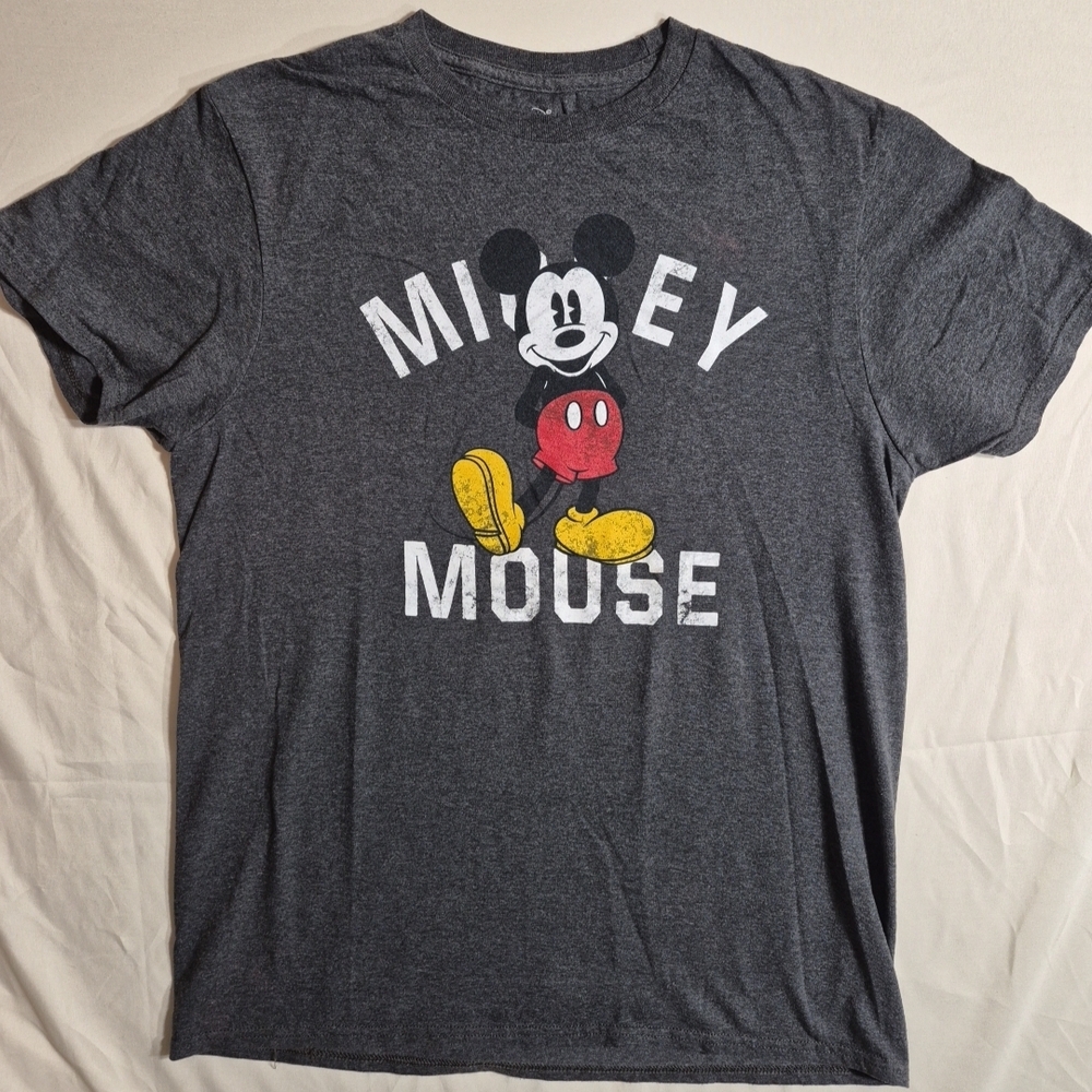 Disney Mickey Mouse Tag Graphic Tee - Charcoal Grey